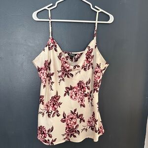 Express Women's Camisole - White and Pink Floral